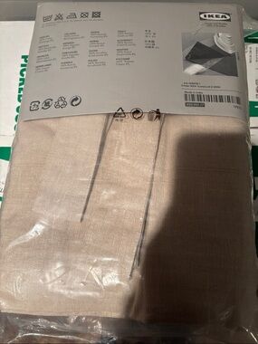 IKEA Beige Linen-Look Curtain Panel